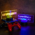 Lampe LED de Signe Prénom Clignotant de Joueur avec Police Jeu
