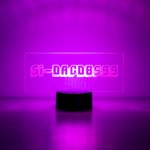 Lampe LED de Signe Prénom Clignotant de Joueur avec Police Jeu
