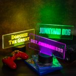 Lampe LED de Signe Prénom Clignotant de Joueur avec Police Jeu