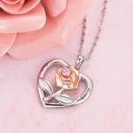 Collar Rosa en Corazón para Ella