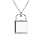 Collier de Pendentif Personnonalisé avec Photo et Gravure Médaillon de Cadenas en Argent pour Femme Famille