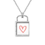 Collier de Pendentif Personnonalisé avec Photo et Gravure Médaillon de Cadenas en Argent pour Femme Famille