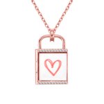 Collier de Pendentif Personnonalisé avec Photo et Gravure Médaillon de Cadenas en Argent pour Femme Famille