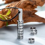 Collier Homme Personnalisé avec Prénom Collier avec Anneaux de Nom Cadeau Anniversaire Famille