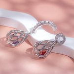 Orecchini asimmetrici a goccia da donna con pietre di nascita personalizzate