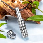 Collier Homme Personnalisé avec Prénom Collier avec Anneaux de Nom Cadeau Anniversaire Famille