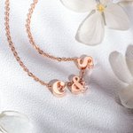 Collier avec Lettre Personnalisée Pendentif de Relation avec Deux Initiales Cadeau d'Anniversaire Pour Elle