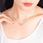 Collier avec Lettre Personnalisée Pendentif de Relation avec Deux Initiales Cadeau d'Anniversaire Pour Elle