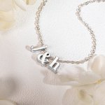 Collier avec Lettre Personnalisée Pendentif de Relation avec Deux Initiales Cadeau d'Anniversaire Pour Elle