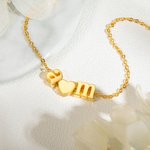 Collier avec Lettre Personnalisée Pendentif de Relation avec Deux Initiales Cadeau d'Anniversaire Pour Elle