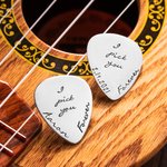 Médiator de Guitare Je Vous Choisis Pour Toujours Prénom en Argent