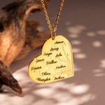 Personalisierte Lebensbaum Namenskette in Herzform Gravur Geschenk für Oma Mama Familie zum Muttertag Geburtstag