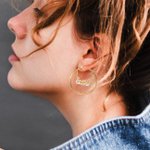 Circle Hoop Earrings with Customized Name Pendants