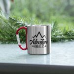 Tasse de Camping Personnalisée avec Motif Texte et Poignée Mousqueton Cadeau pour Campeurs Randonneurs et Amoureux de Plein Air