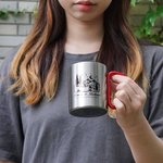 Tasse de Camping Personnalisée avec Motif Texte et Poignée Mousqueton Cadeau pour Campeurs Randonneurs et Amoureux de Plein Air
