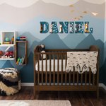 Panneau en bois personnalisé avec nom - Décoration murale - Cadeau de naissance pour bébé