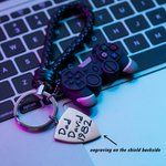 Porte-Clés USB Manette de Jeu Personnalisé avec Gravure Accessoire Cadeau Anniversaire Fête pour Garçon Homme Papa