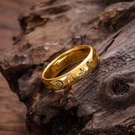 Personalisierter 4 Elemente Ring mit Innengravur Avatar – Der Herr der Elemente Wasser Erde Feuer Luft Geschenk für Avatar-Fans