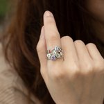 Personalized Stackable Ring with Initial & Birthstone