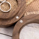 Wooden Magnetic Wedding Engagement Ring Heart Bearer Box