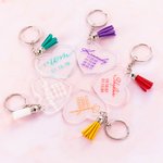 Mom or Grandma Custom Engraving Tassel Keychain