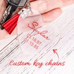 Mom or Grandma Custom Engraving Tassel Keychain
