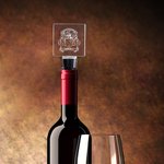 Bouchon de vin en cristal personnalisé avec photo 2D gravée et insigne