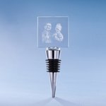 Bouchon de vin en cristal personnalisé avec photo 2D gravée et insigne