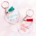 Mom or Grandma Custom Engraving Tassel Keychain