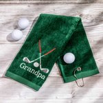 Toalla de Golf Personalizada con Nombre Bordado en Color y Clip Accesorios de Golf para Navidad Jubilación Regalo para Hombres Mujeres Aficionados al 