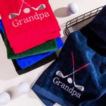 Toalla de Golf Personalizada con Nombre Bordado en Color y Clip Accesorios de Golf para Navidad Jubilación Regalo para Hombres Mujeres Aficionados al 