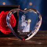 Cristal personnalisé 3D Photo Wave Line Heart