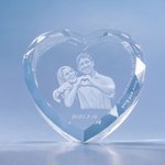 Cristal personnalisé 3D Photo Wave Line Heart