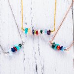 Women's Handcrafted Family Natural Birthstone Necklace