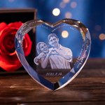 Cristal personnalisé 3D Photo Wave Line Heart