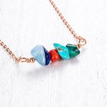 Women's Handcrafted Family Natural Birthstone Necklace