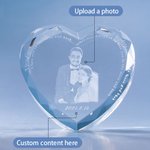 Cristal personnalisé 3D Photo Wave Line Heart