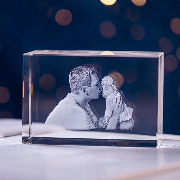 Cristal grabado a láser en 3D personalizado con tu propia foto