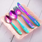 Individuell graviertes Meerjungfrauen-Besteck-Set