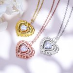 Collana con pietre di nascita a forma di cuore con incisione personalizzata