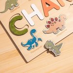 Custom Wood Dinosaur Name Puzzle for Kids