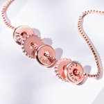 Collier Personnalisé avec Prénoms de Gravure sur 1-9 Pendentifs Ronds Cadeau Fête des Mères pour Maman