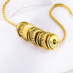 Collier Personnalisé avec Prénoms de Gravure sur 1-9 Pendentifs Ronds Cadeau Fête des Mères pour Maman