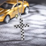 Custom Racing Zwart & Wit Geruite Vlag Kruis Ketting