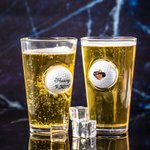 Engraved Name or Photo Golf Ball Pint Beer Glass