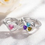 Name Heart Ring with Birthstone
