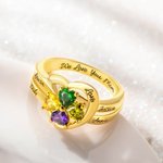 Name Heart Ring with Birthstone