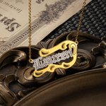 Diamond Cut Wave Name Necklace