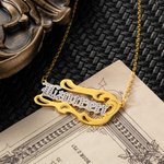 Diamond Cut Wave Name Necklace