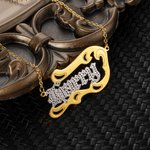 Diamond Cut Wave Name Necklace